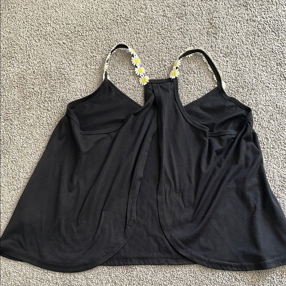 Black and Yellow Open Back Tank Top With Floral Straps | Medium - Picture 8 of 8